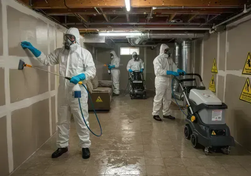 Basement Moisture Removal and Structural Drying process in South Shore, KY